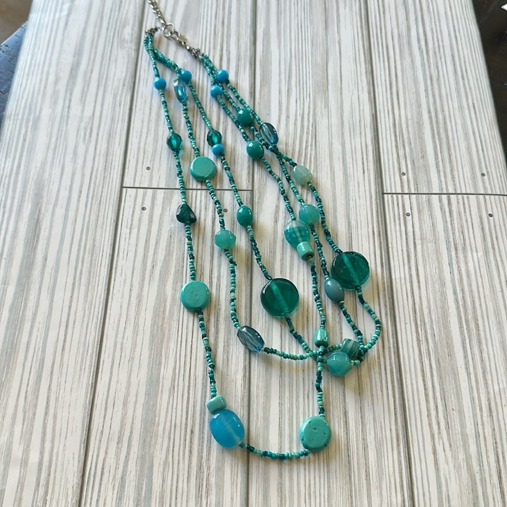 3 Strand Beaded Necklace